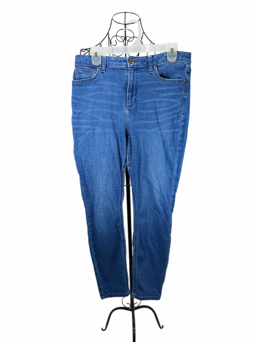 LC Lauren Conrad High Rise Skinny Jeans Size 12 Medium Wash Stretch Denim